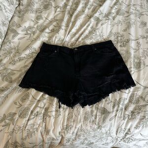 Aerie Black Denim Shorts